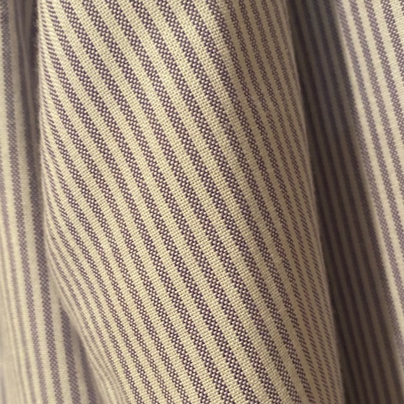 Men’s Saddlebred Wrinkle Free Button Down Shirt White/Purple Pinstripe - Picture 6 of 9